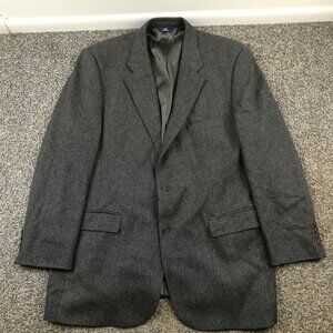 Brooks Brothers Sport Coat Tweed Lambswool Herringbone Gray 44L